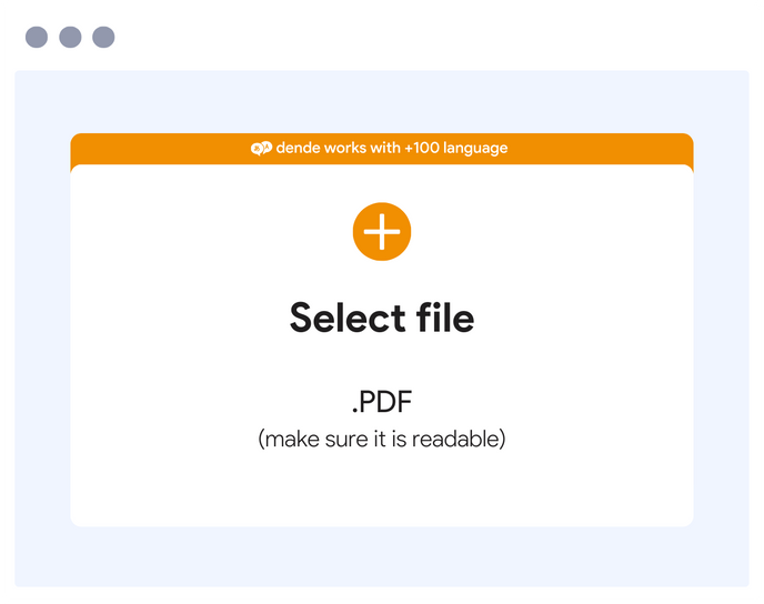 Image that shows how to upload a PDF on an AI Quiz Maker